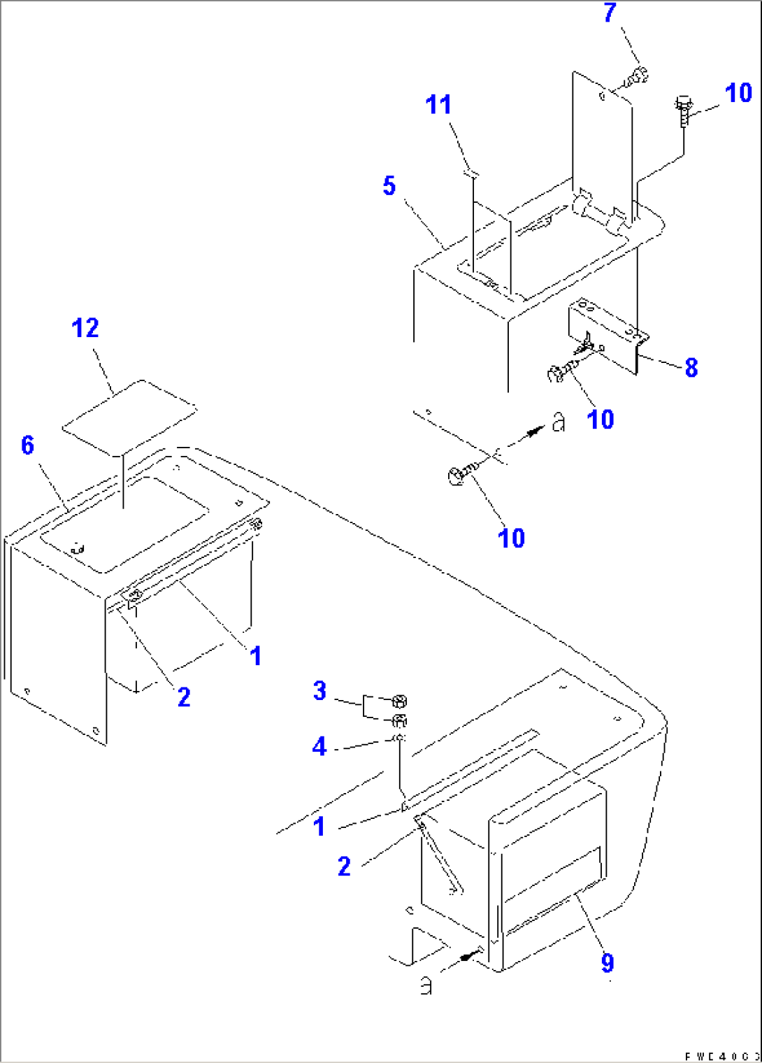 BATTERY BOX (BOX AND BATTERY MOUNTING PARTS)(#10001-12000)