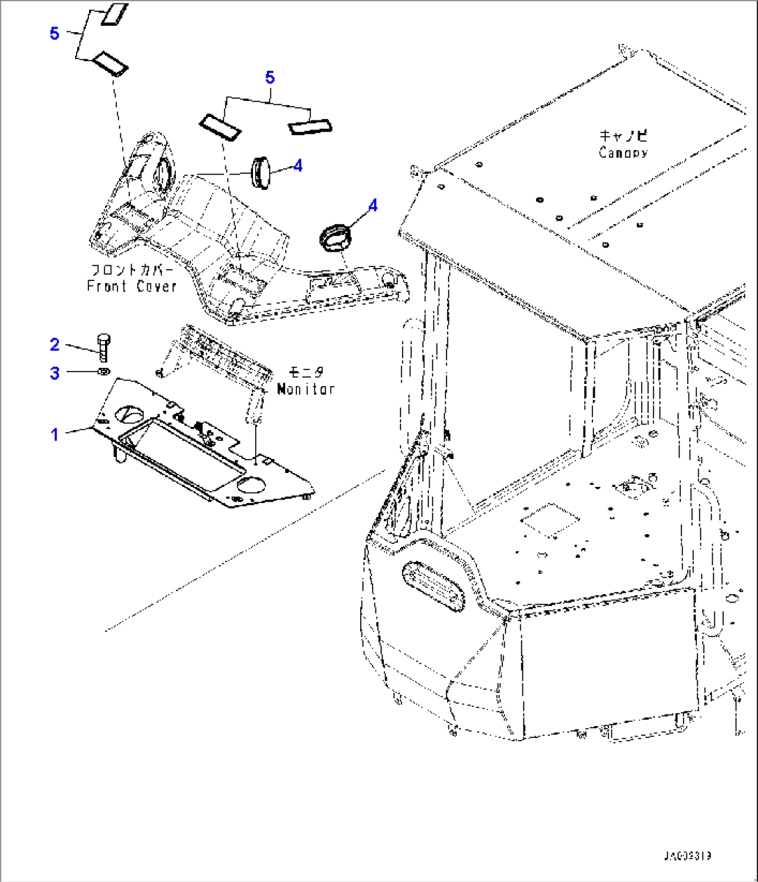 ROPS Canopy and Floor Frame Group, Duct (#75750-)