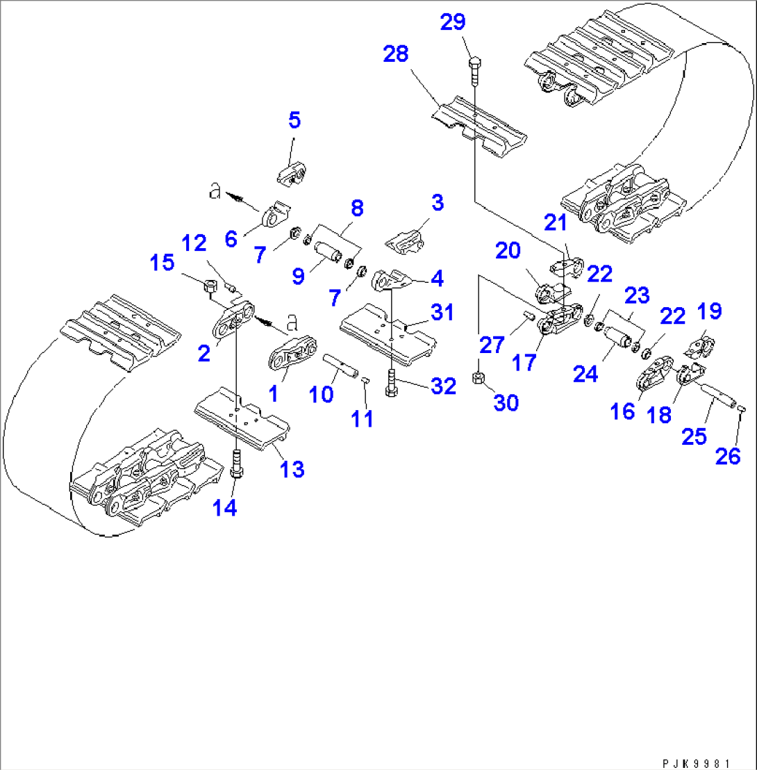 TRACK SHOE (LUBRICATE TYPE) (SINGLE GROUSER) (610MM WIDE)(#69001-69043)