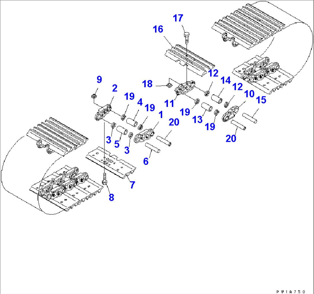 TRACK SHOE (TRIPLE GROUSER) (600MM WIDE) (HOLES TO EQUIP WITH CITY PAD)(#20958-)