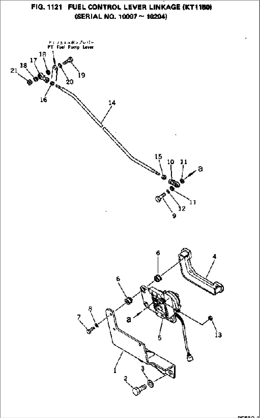 FUEL CONTROL LEVER LINKAGE (KT1150)(#10007-10204)