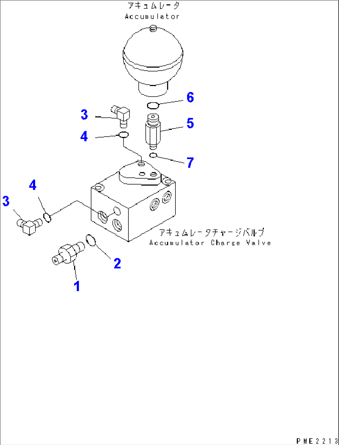HYDRAULIC MAIN VALVE (CHARGE VALVE CONNECTING PARTS)