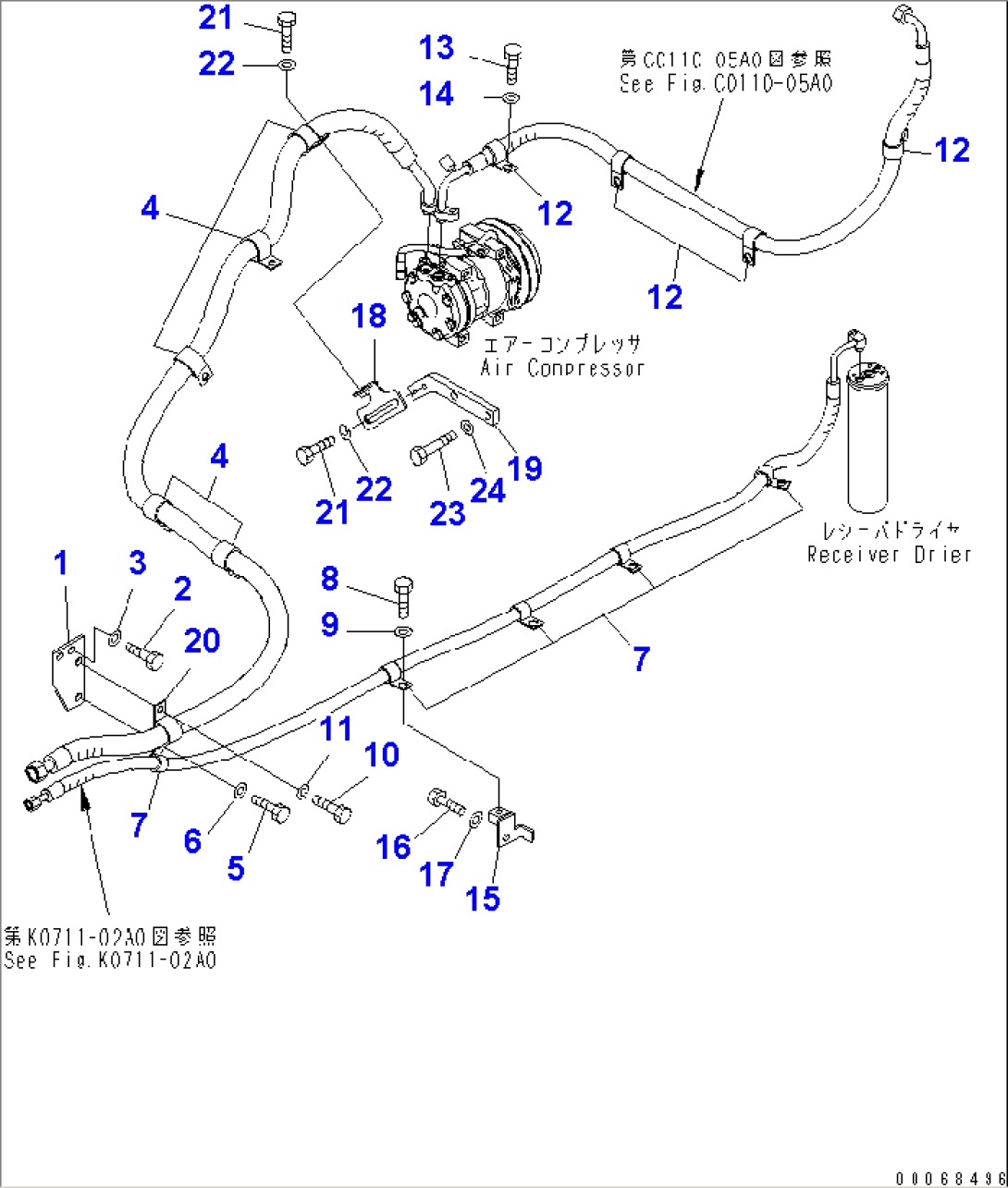 AIR CONDITIONER (MOUNTING PARTS)(#70001-)