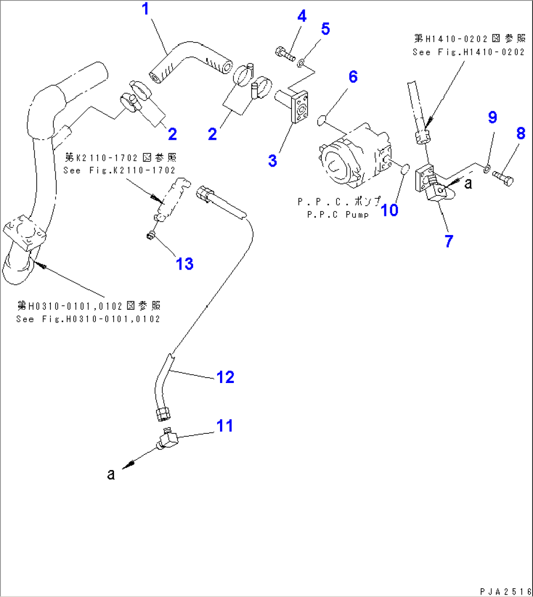 HYDRAULIC PUMP LINE (P.P.C. SUCTION AND DELIVERY) (WITH ACCUMULATOR)