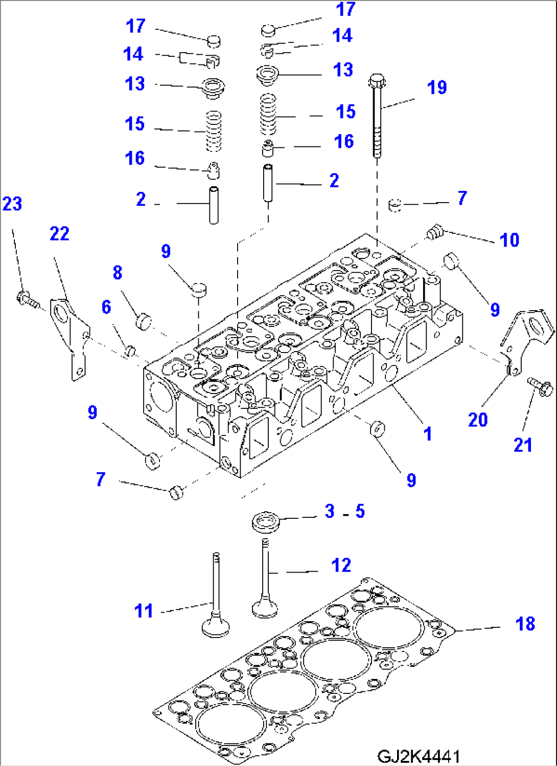 CYLINDER HEAD AND ATTACHING PARTS