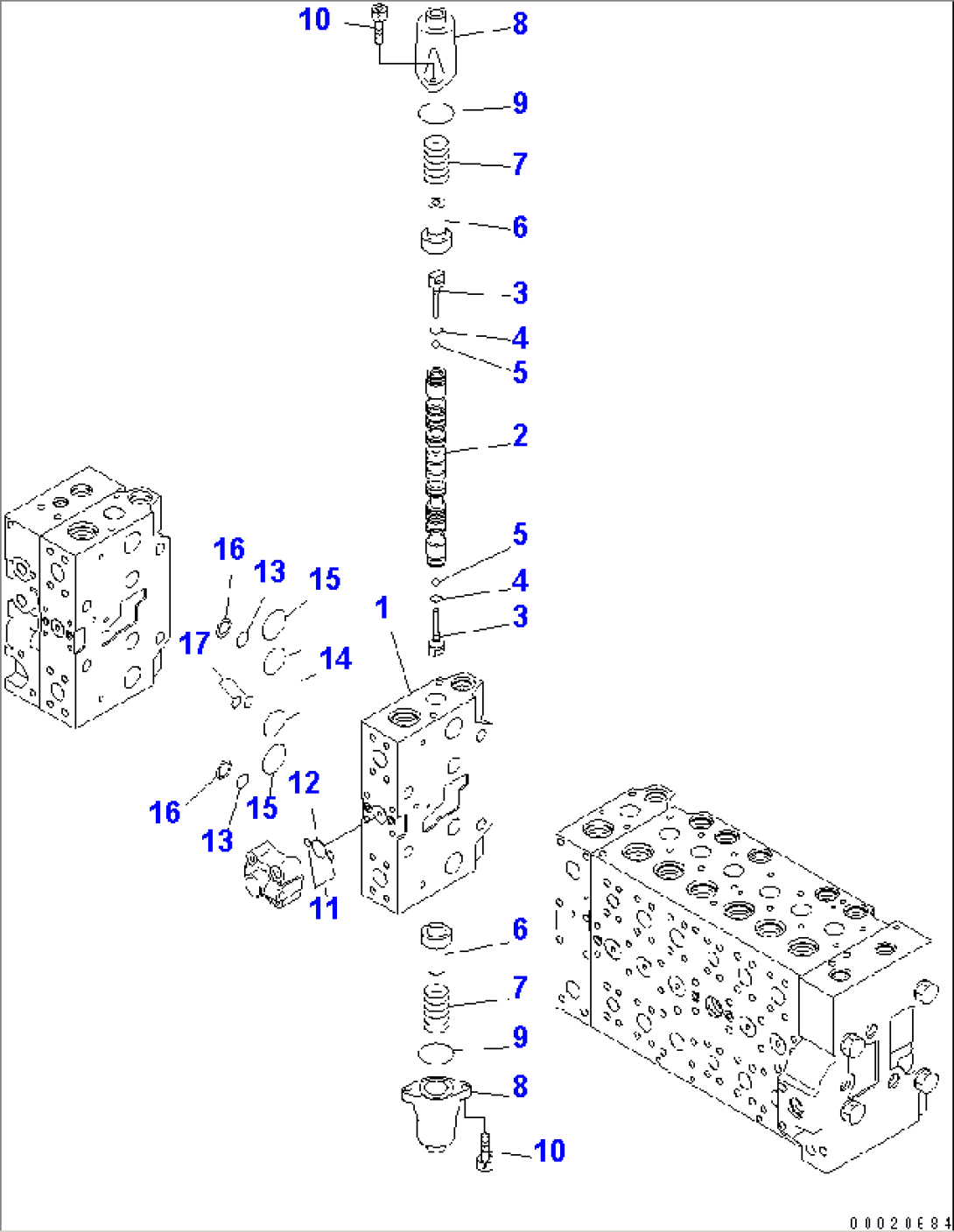 MAIN VALVE (2-ACTUATOR) (21/25) (FOR LOADER)