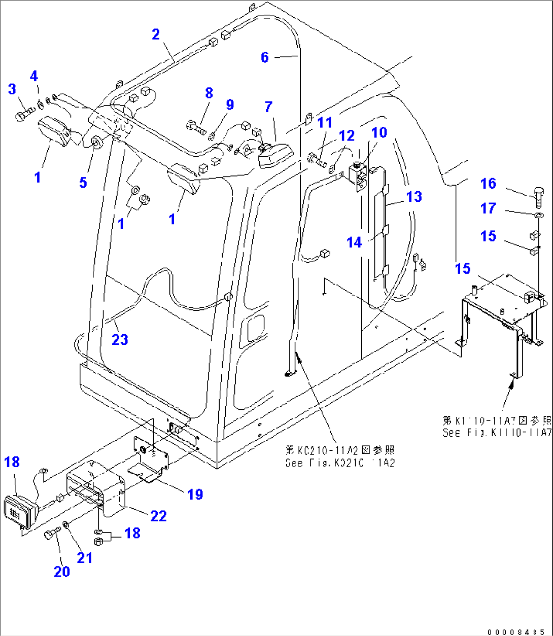 ADDITIONAL WORK LAMP AND STEP LIGHT (FOR LOADER)(#K32001-)