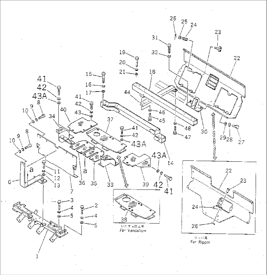 FLOOR PLATE¤ SUPPORT AND REAR COVER