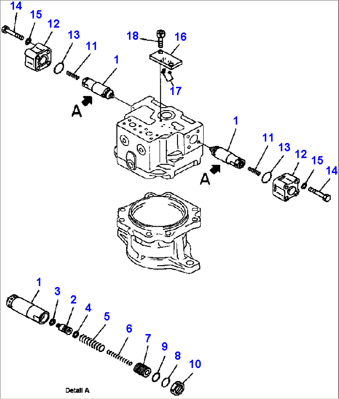 FIG. N1220-52A0A SWING MOTOR - RELIEF VALVE - PC300LC-6 S/N A81059 AND UP