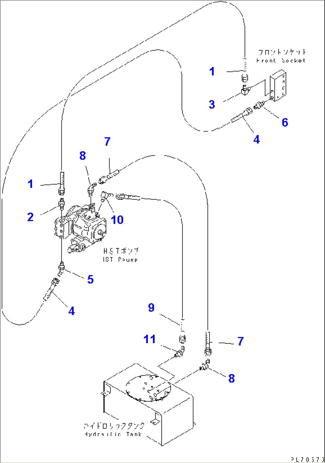 HYDRAULIC PIPING (HST PUMP LINE)