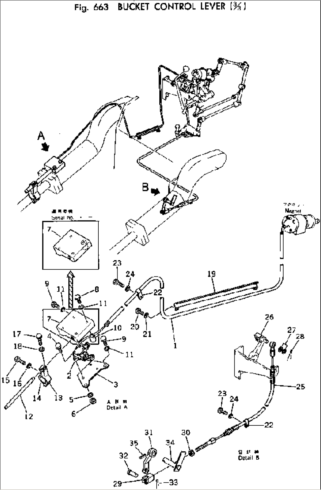 BUCKET CONTROL LEVER (3/3)