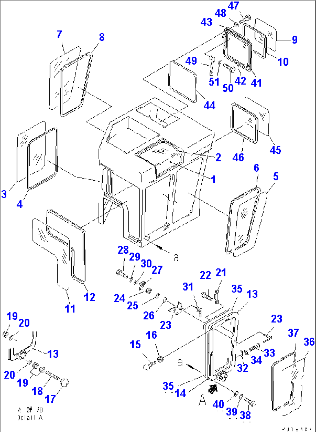 CAB (DOOR AND WINDOW) (WITH WINCH SAFETY DEVICE)(#37613-)
