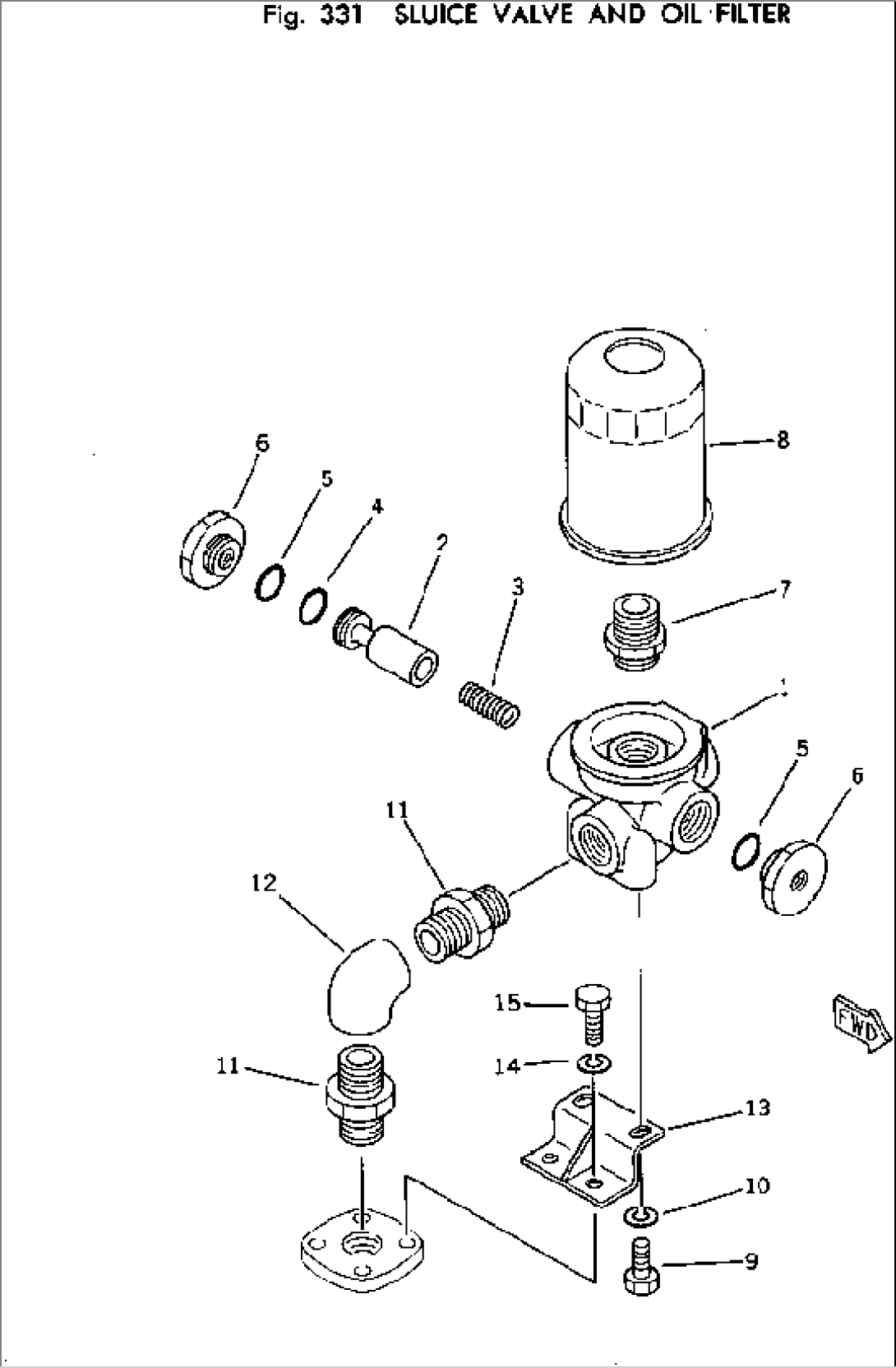 SLUICE VALVE AND OIL FILTER