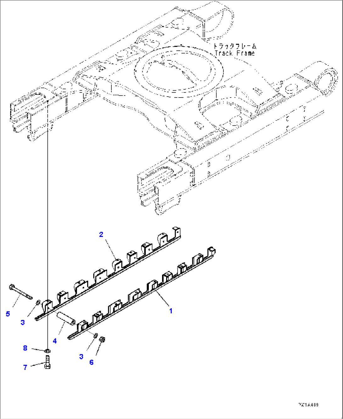 Track Frame, Track Roller Full Guard, R.H. (#65001-)
