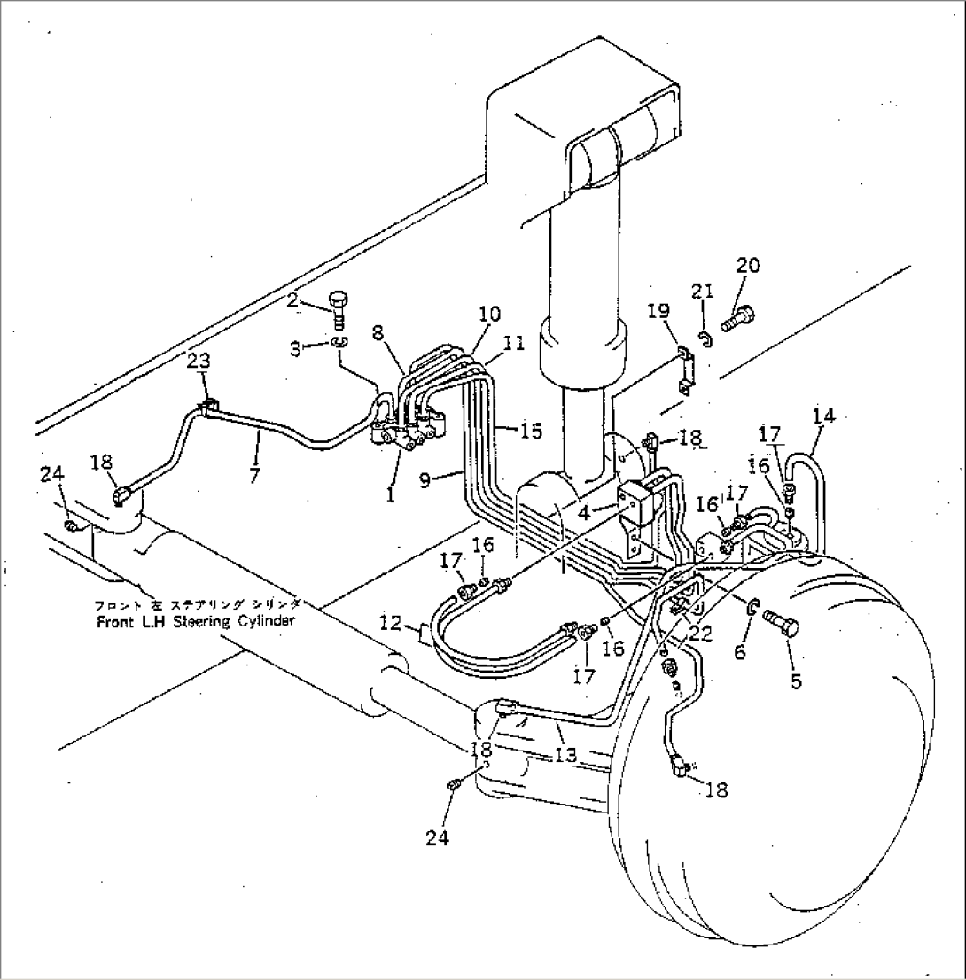 CENTRAL LUBRICATION PIPING (FRONT LOWER L.H. LINE)