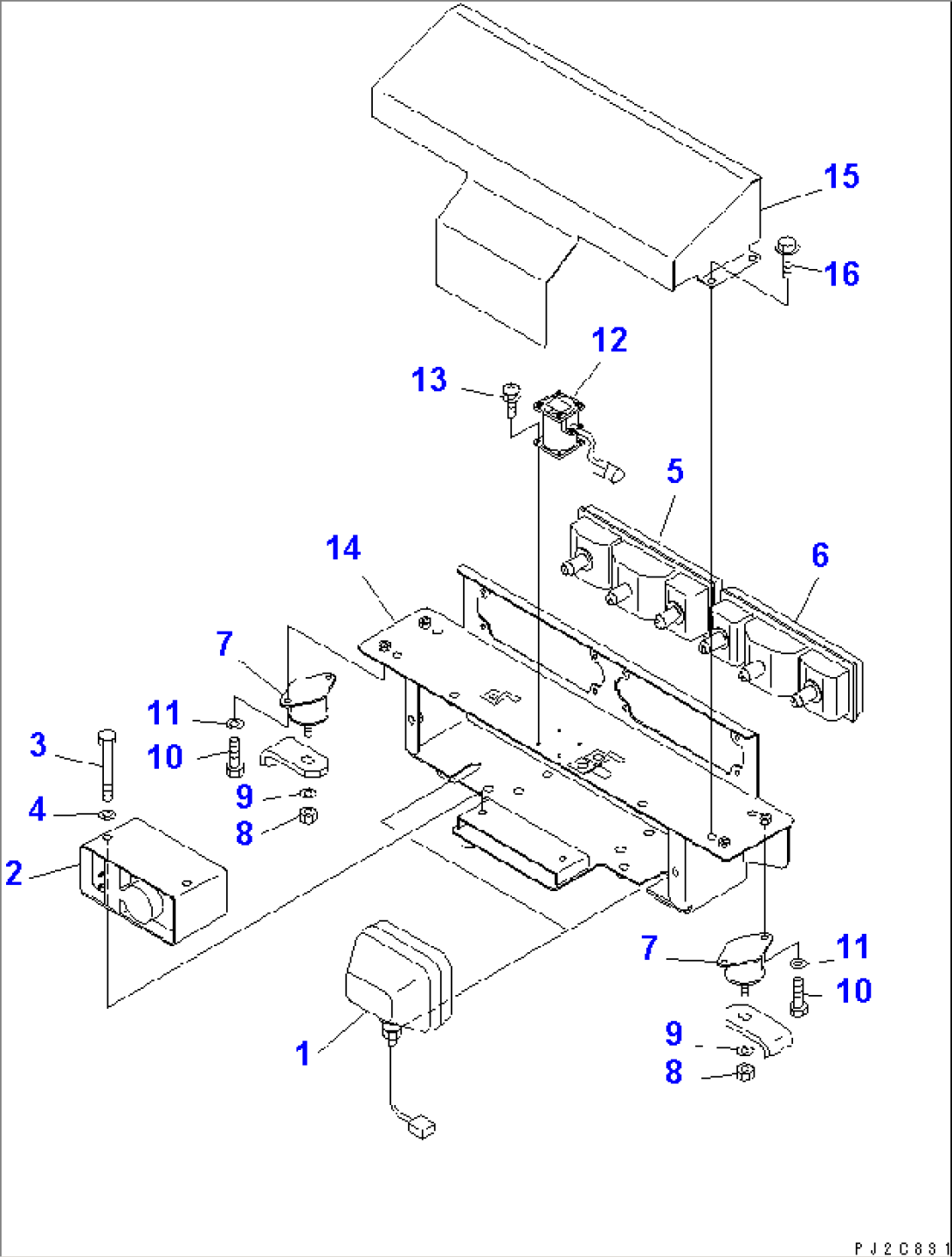 REAR LAMP¤ BACK-UP ALARM AND INCLINATION SENSOR