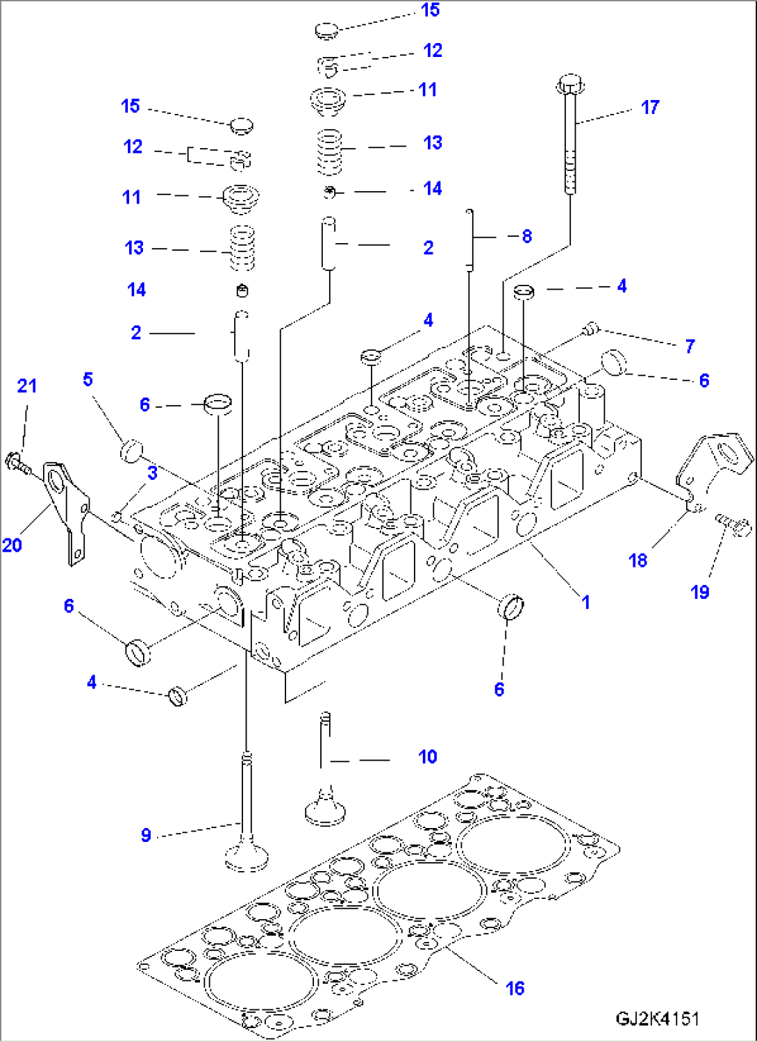 CYLINDER HEAD AND ATTACHING PARTS