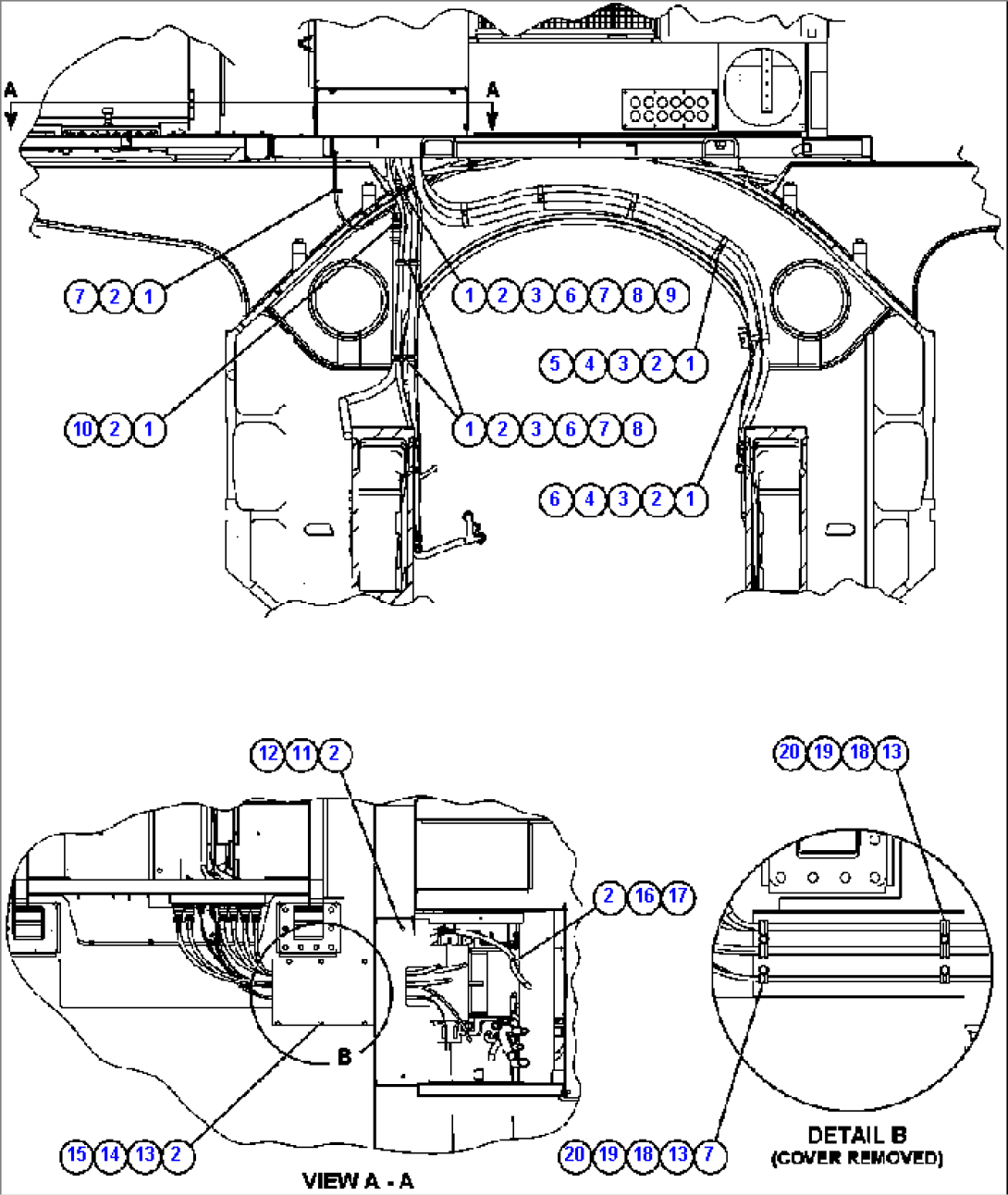 POWER CABLE ROUTING (REAR VIEW) 1/2