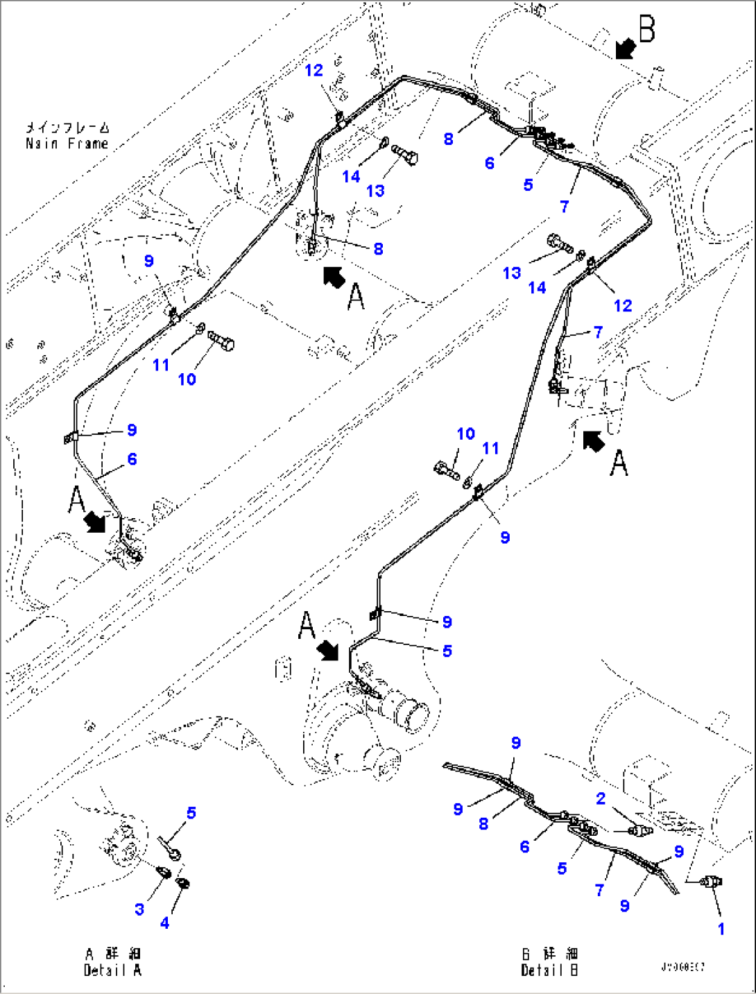 Lubrication Piping, Rear Axle Piping (#50001-)