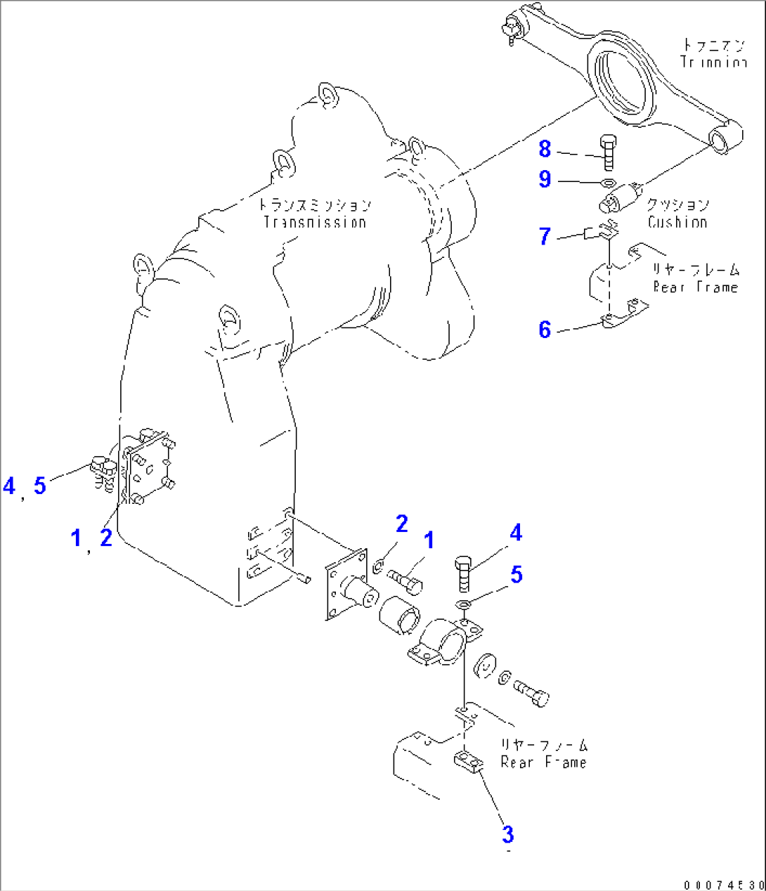 TRANSMISSION AND TORQUE CONVERTER MOUNTING (TORQUEFLOW MOUNTING PARTS)(#51075-)
