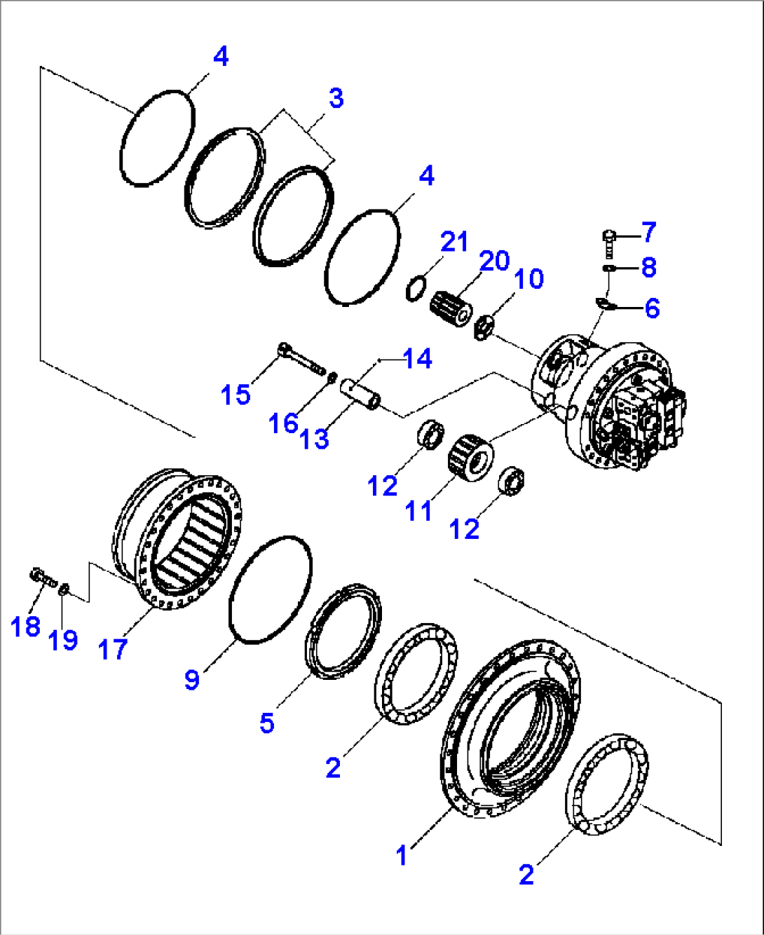FINAL DRIVE HUB AND PLANETARY GEAR (RH)