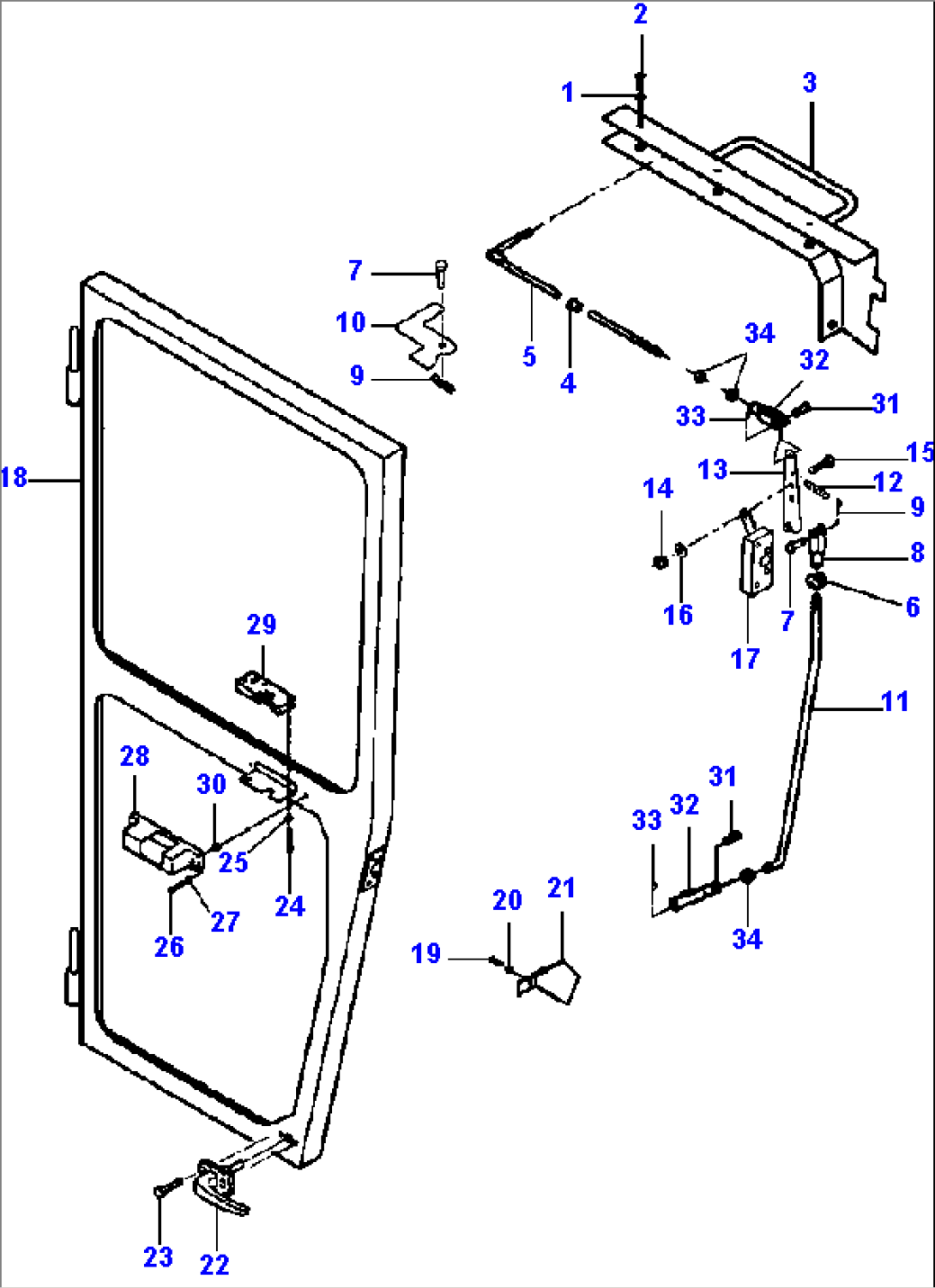 ENCLOSED CAB DOOR - R.H.