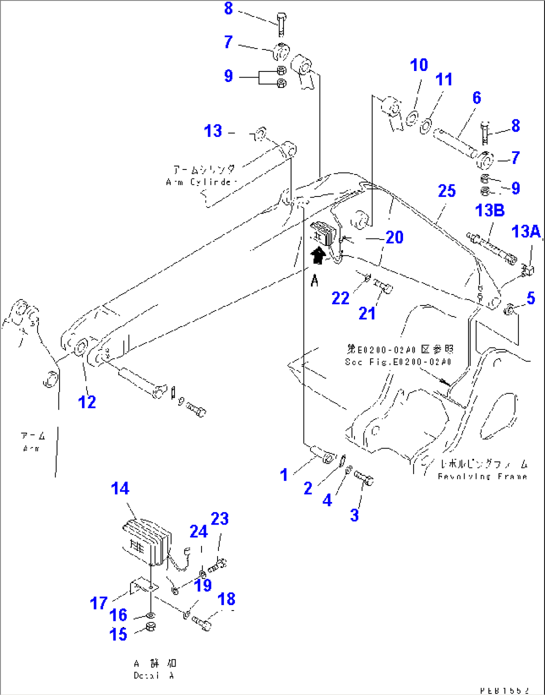 BOOM (CYLINDER PIN AND WORKING LAMP)(#10001-10025)