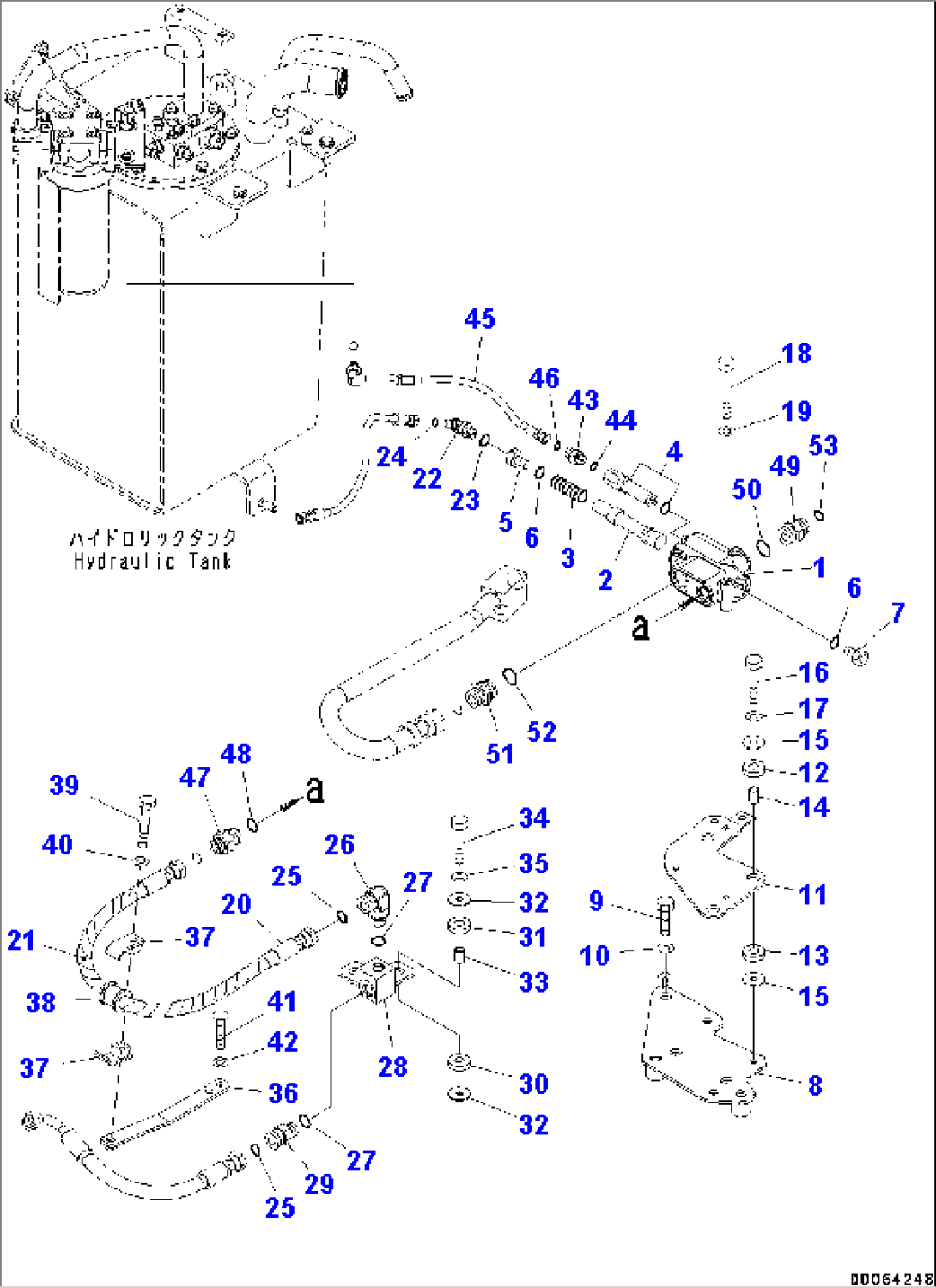 Steering Control Valve, Control Valve to Hydraulic Tank Piping (#75053-)