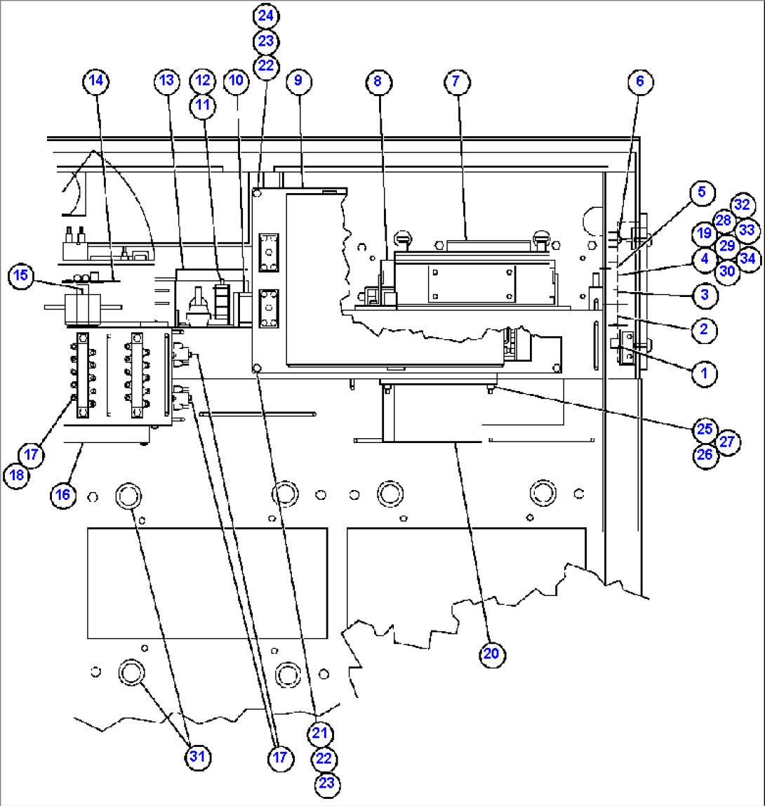 CONTROL CABINET (INSIDE TOP RIGHT FRONT)