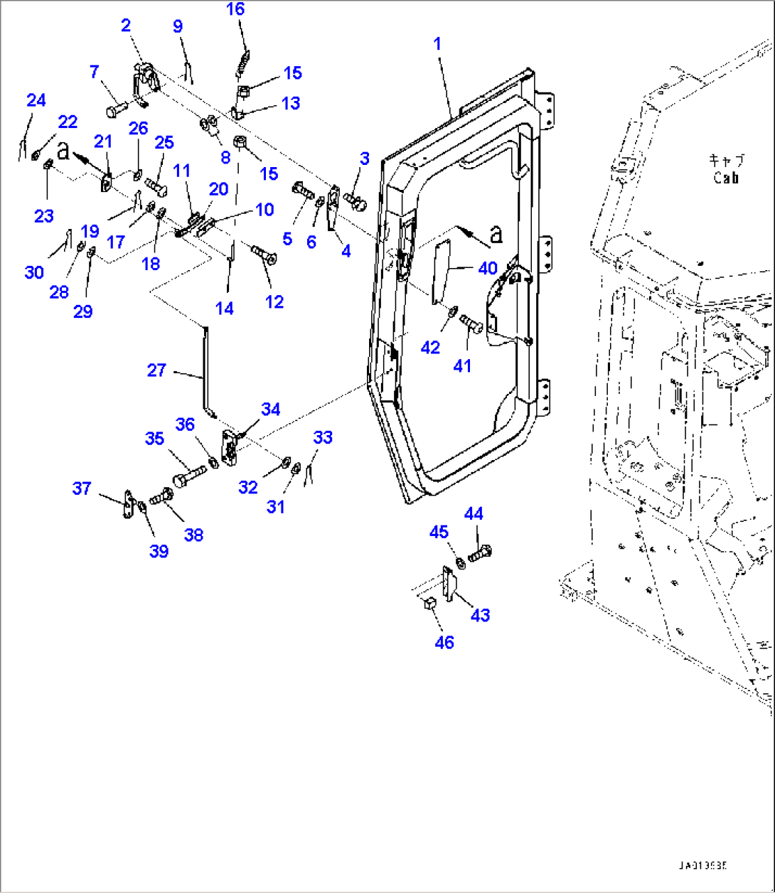 Cab, Door and Latch, R.H. (#40001-)