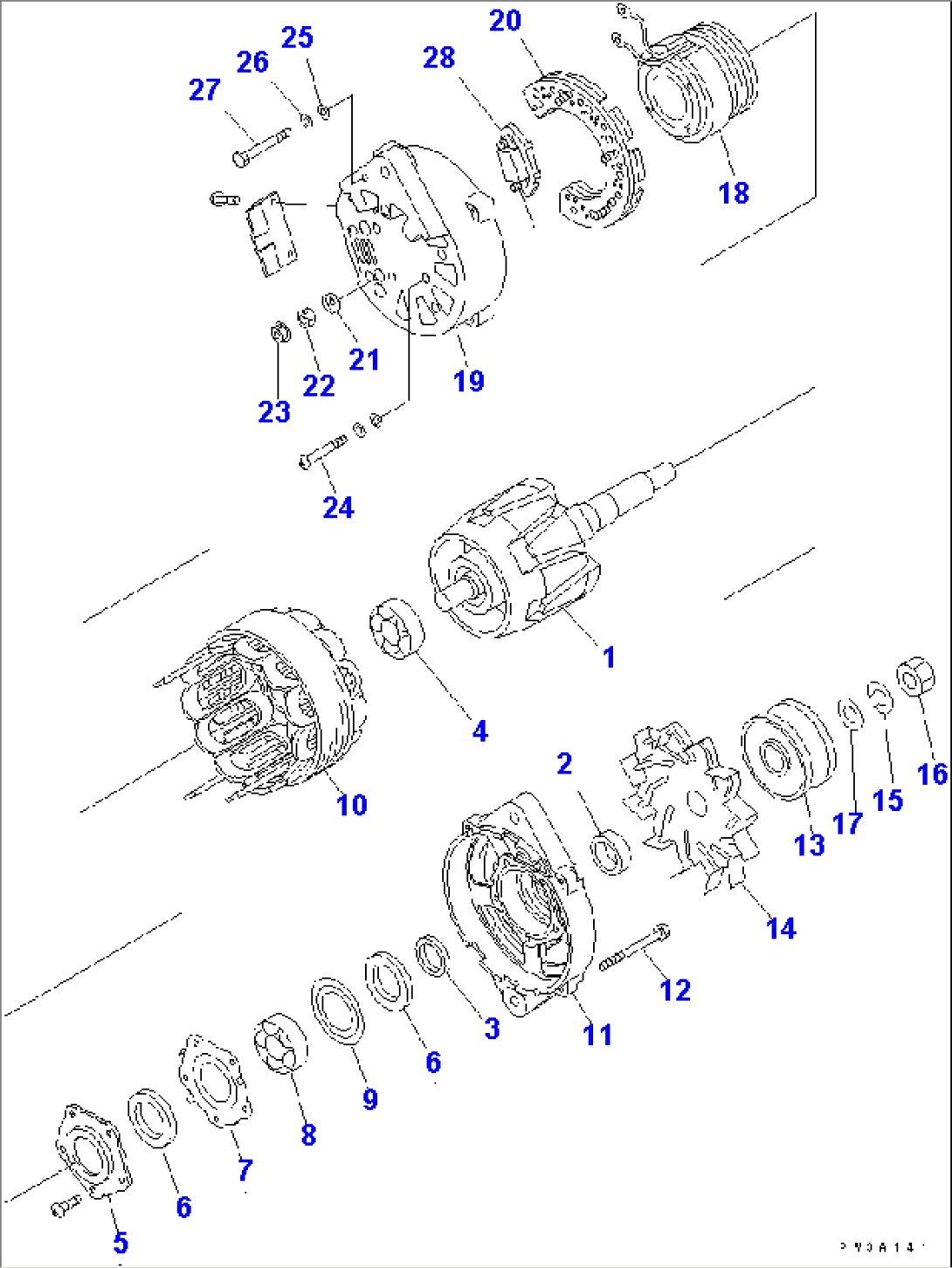 ALTERNATOR (90A) (INNER PARTS)(#18553-)