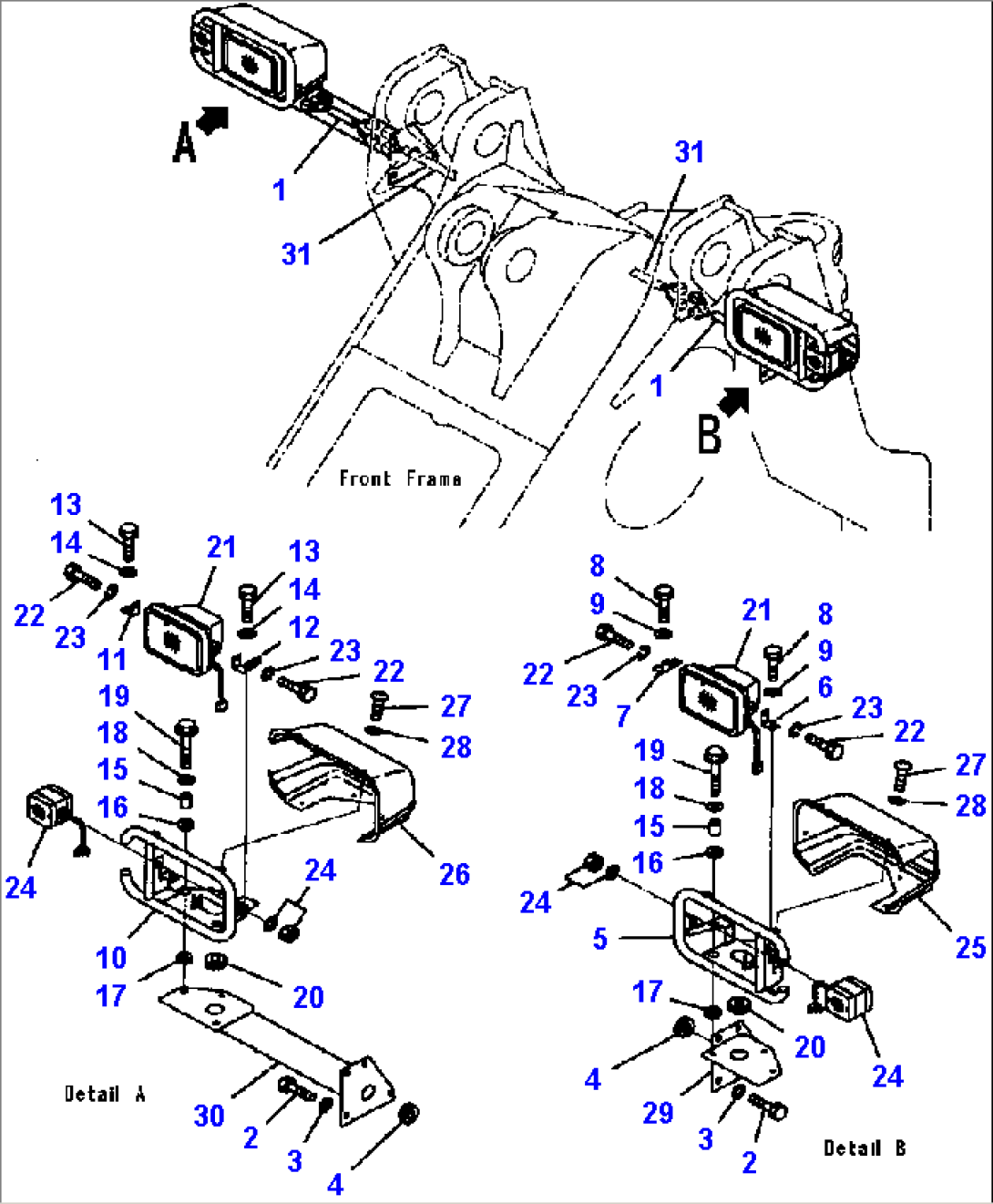 E0300-01A0 ELECTRICAL SYSTEM FRONT LAMPS AND SUPPORTS