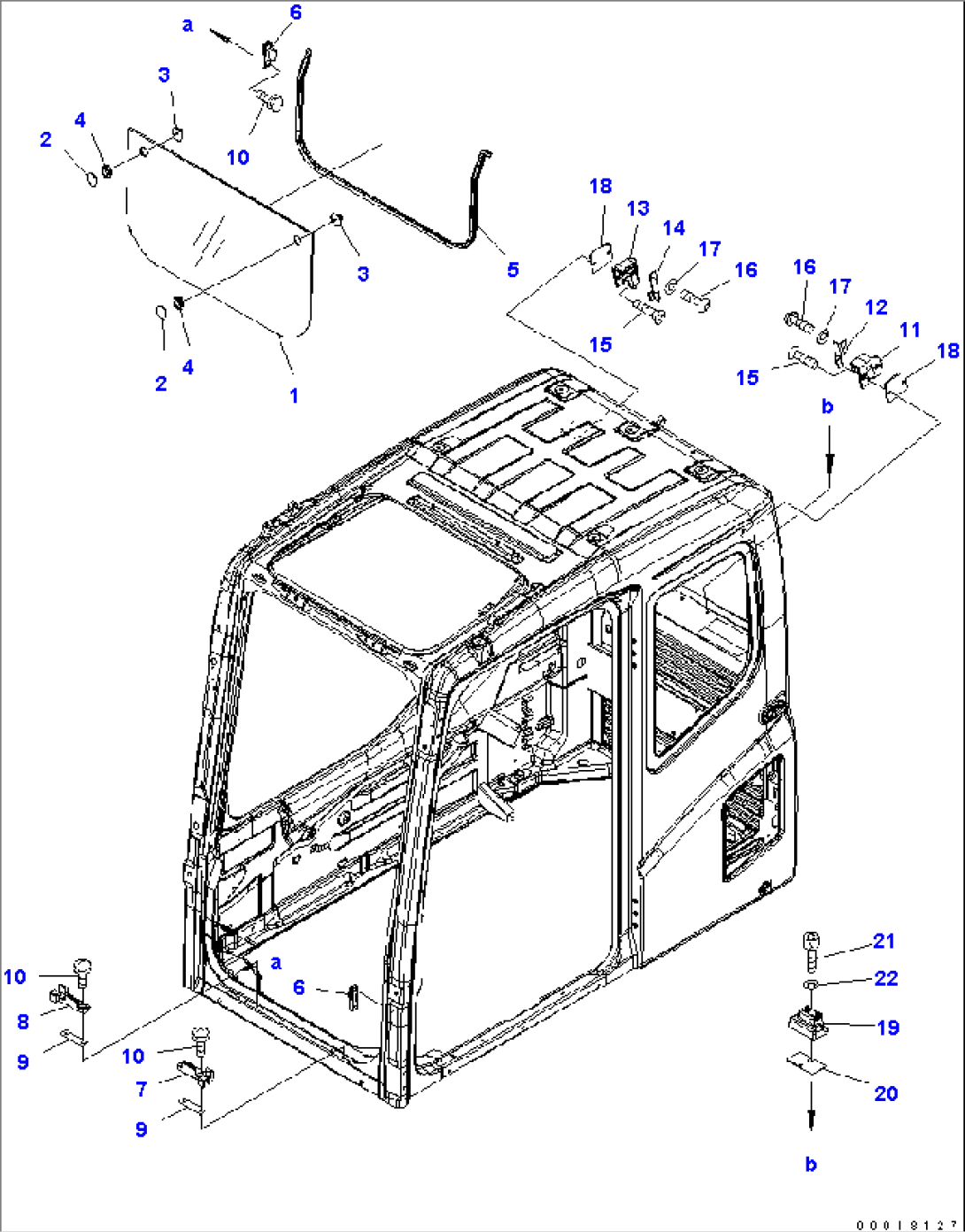 OPERATOR´S CAB (FRONT LOWER WINDOW)