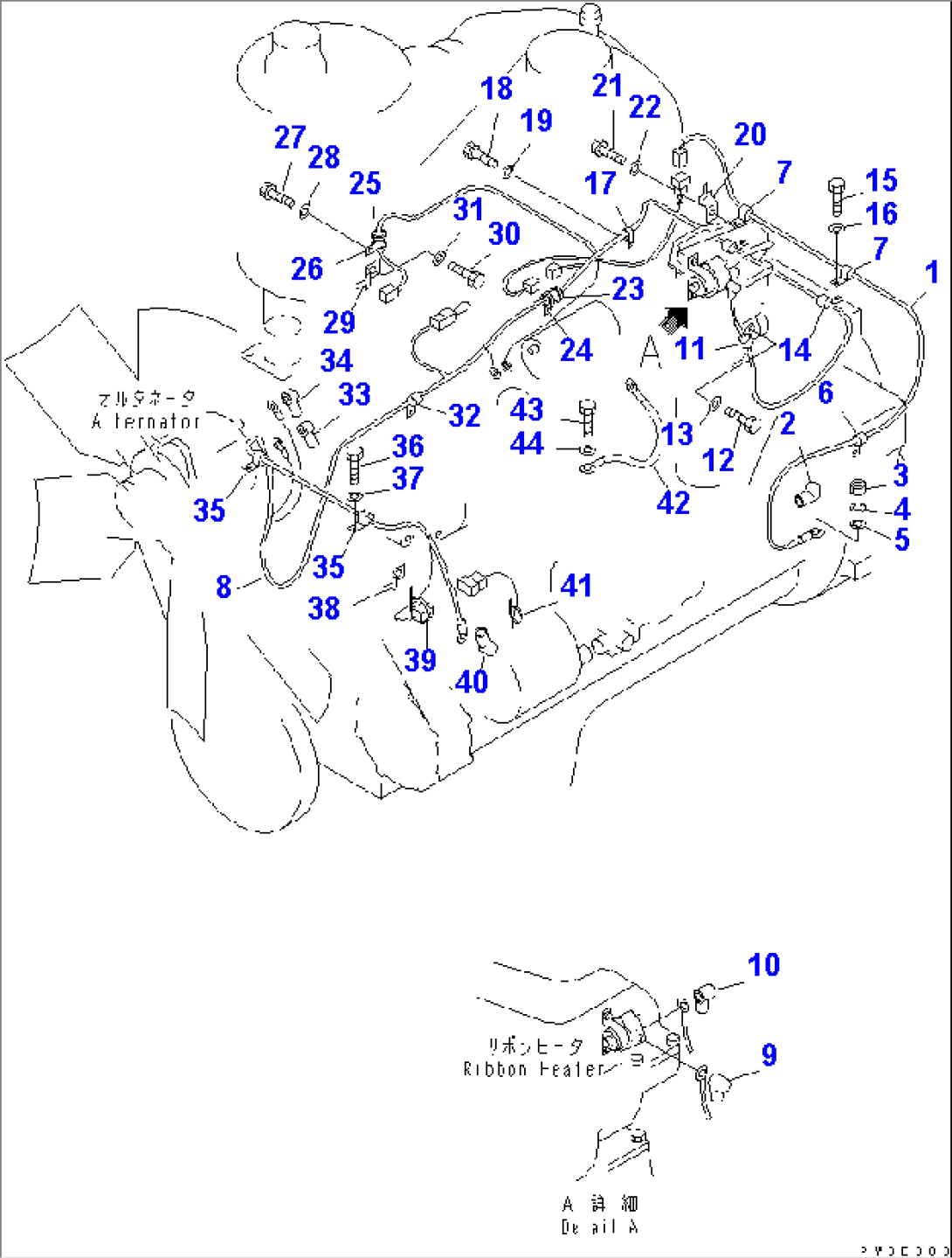 ENGINE WIRING (AUTO-AIR BLEEDING) (D65)(#65001-)