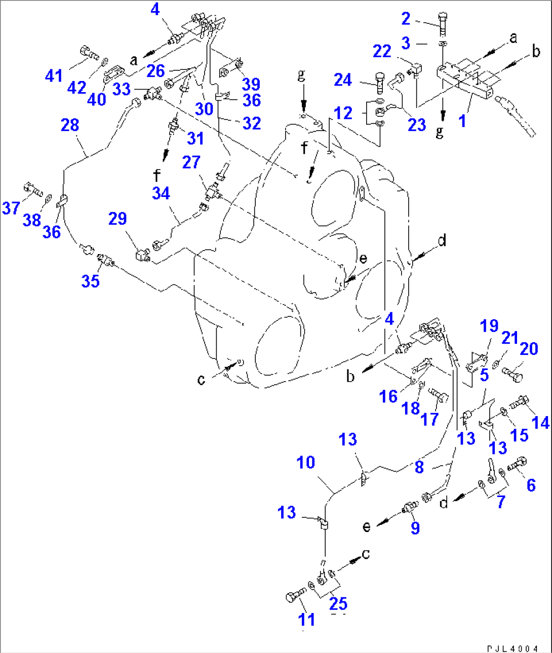 POWER TAKE OFF PIPING (LUBRICATION LINES)(#10022-)