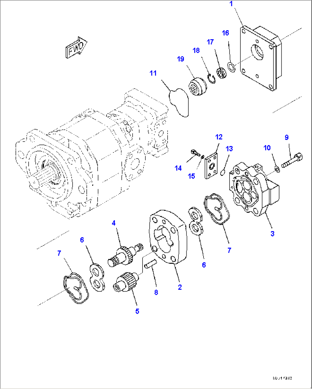 Hydraulic Oil Main Pump and Oil Piping, Gear Pump (9/11) (#2633-2840)