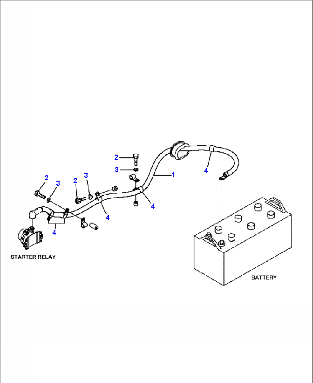 E0202-03A0 WIRING HARNESS BATTERY TO STARTER RELAY