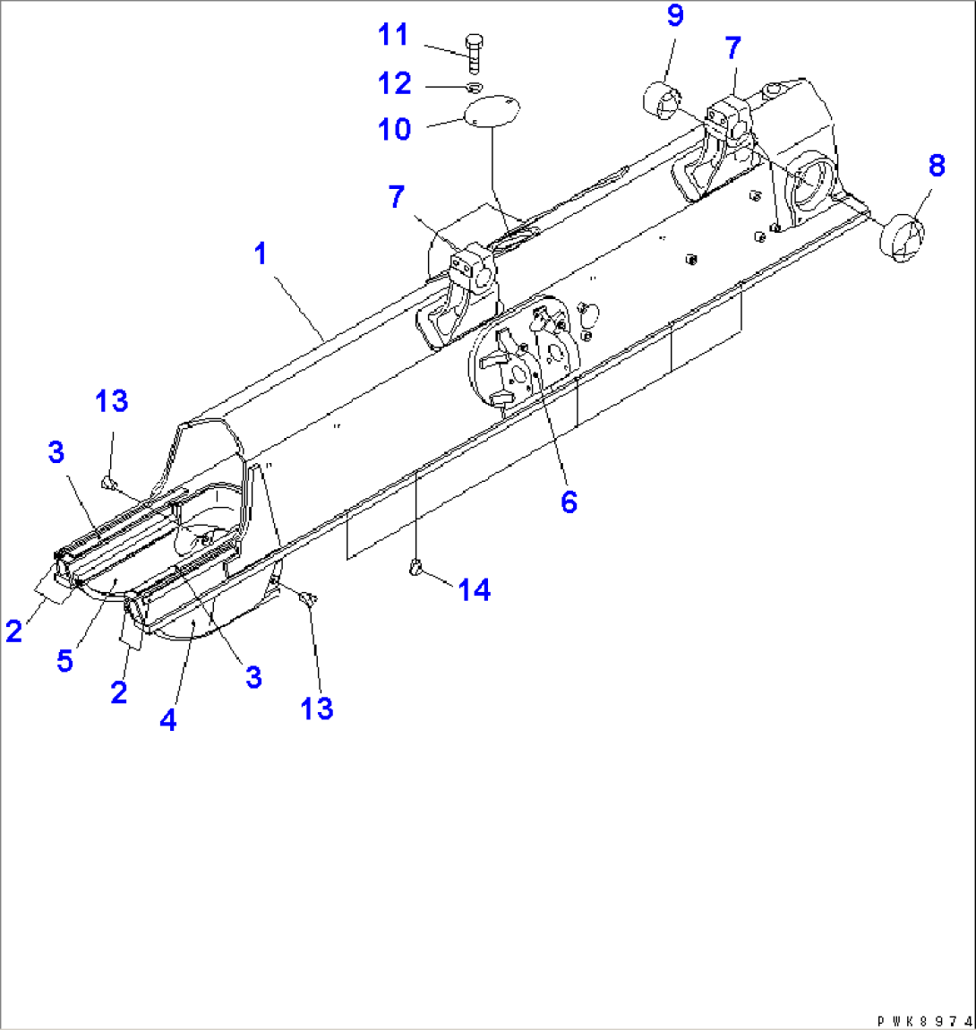 TRACK FRAME (R.H) (FOR SUPER DAMP AREA DOZER)(#1199-)