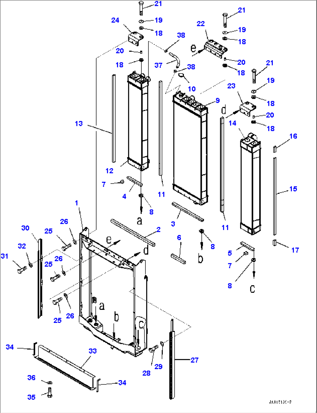 Cooling System, Radiator Core and Aftercooler (#90023-)