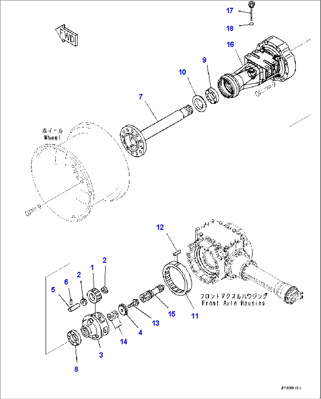 Front Axle, Final Drive and Housing, L.H. (#80001-)