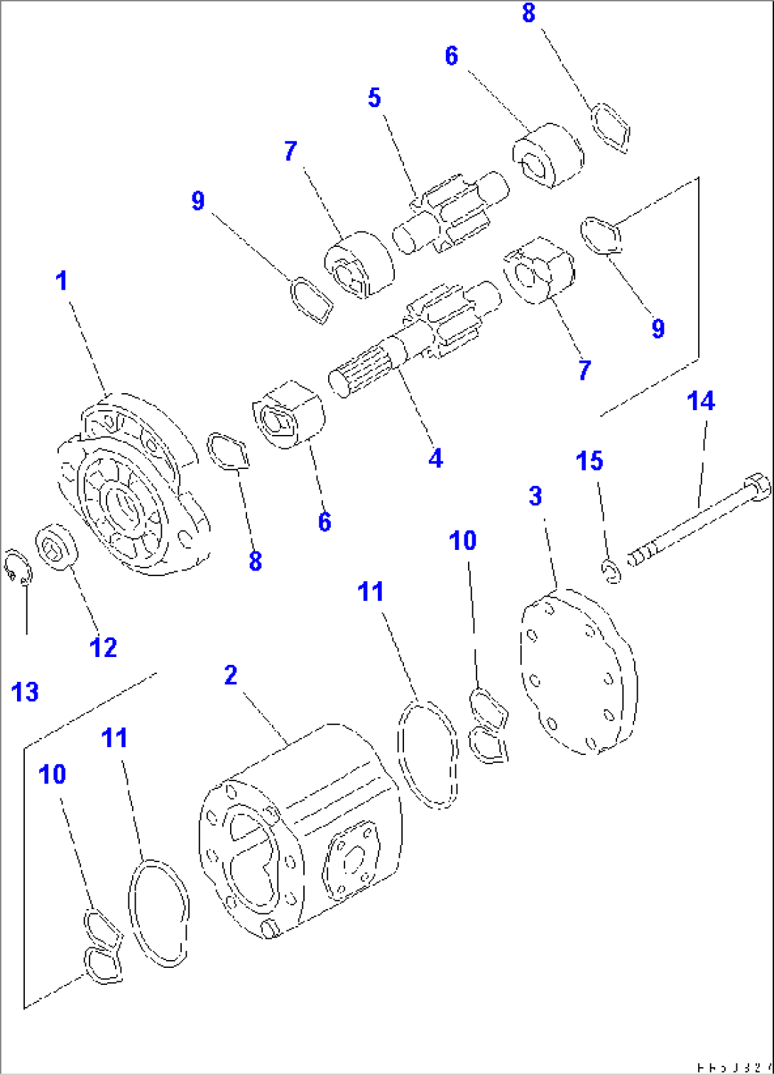 HYDRAULIC PUMP (FOR TRANSMISSION)(#60001-60031)