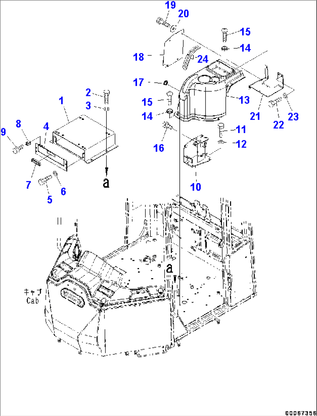 ROPS Cab and Floor Frame Group, Heater Piping (#75053-)