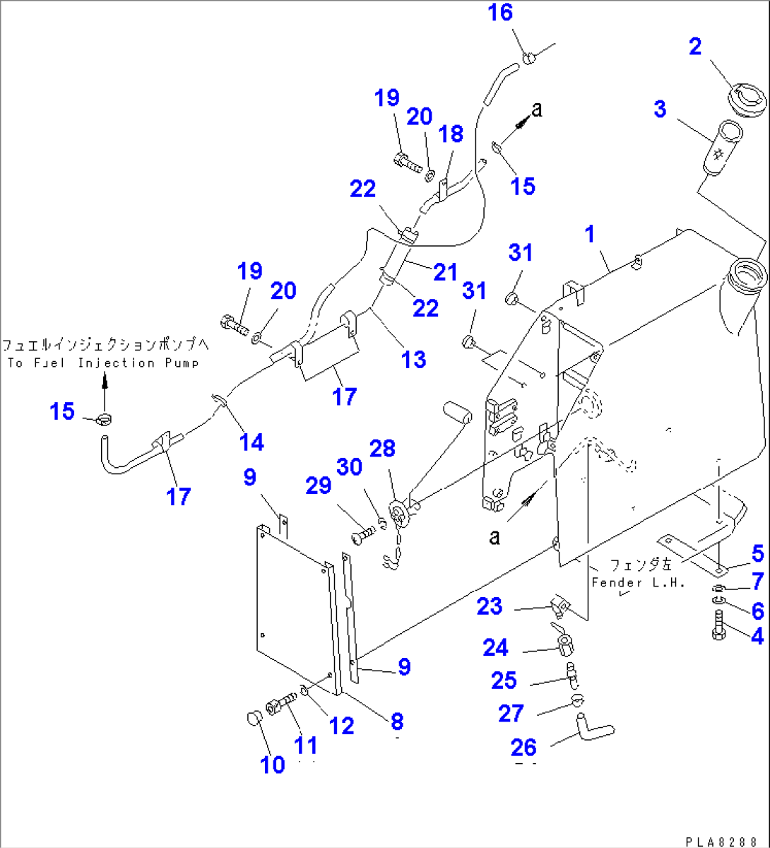 FUEL TANK AND PIPING (WITH STEEL CAB)