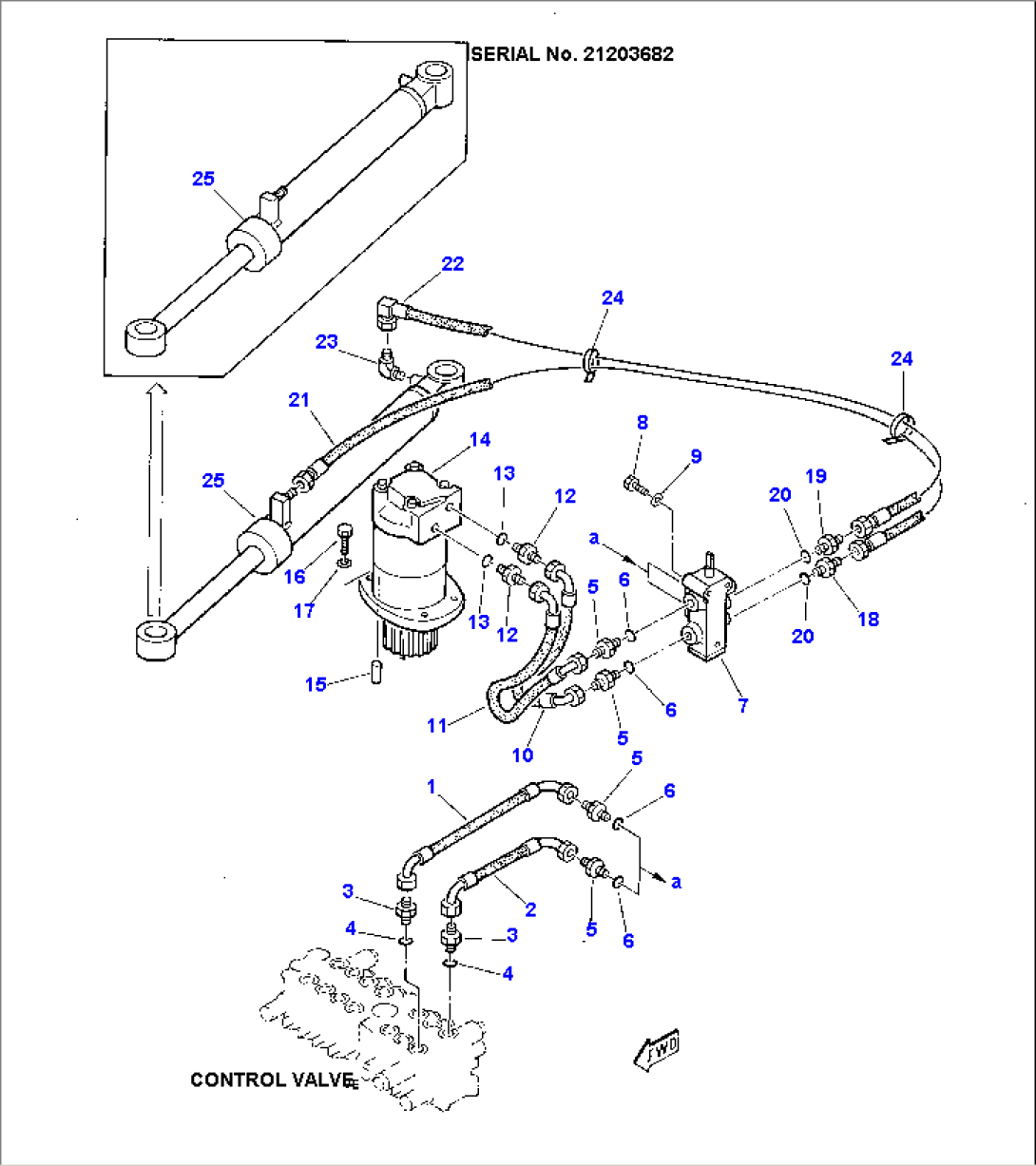 HYDRAULIC PIPING (SWING MOTOR AND BOOM SWING LINE)