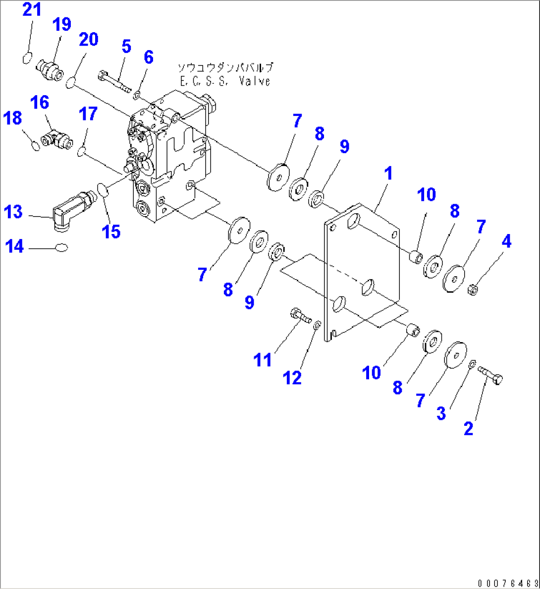 HYDRAULIC PIPING (E.C.S.S. VALVE MOUNTING PARTS)(#70001-)