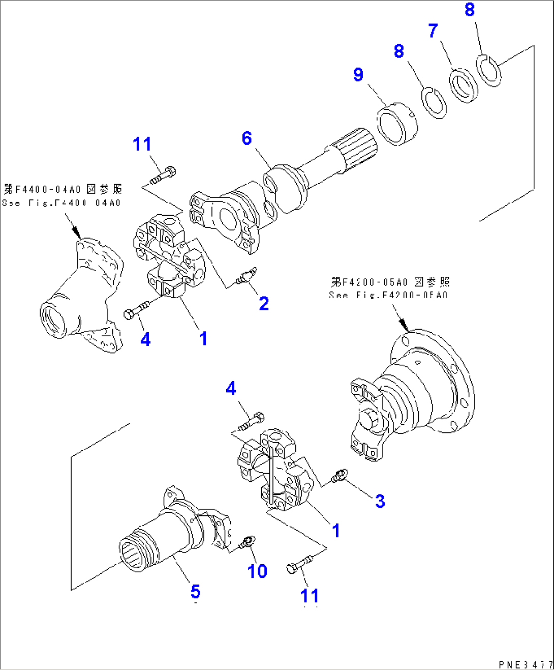 DRIVE SHAFT (FRONT AXLE SIDE¤ FRONT)