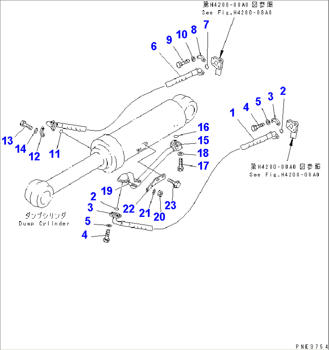 HYDRAULIC LINE (DUMP CYLINDER LINE¤ 2/2)