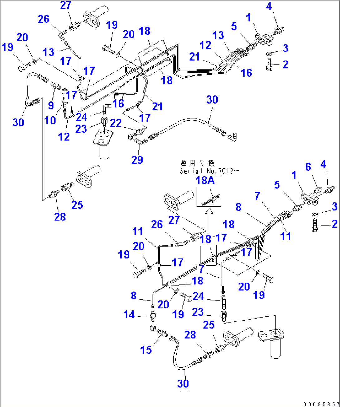 FRONT FRAME LUBRICATION(#7001-)