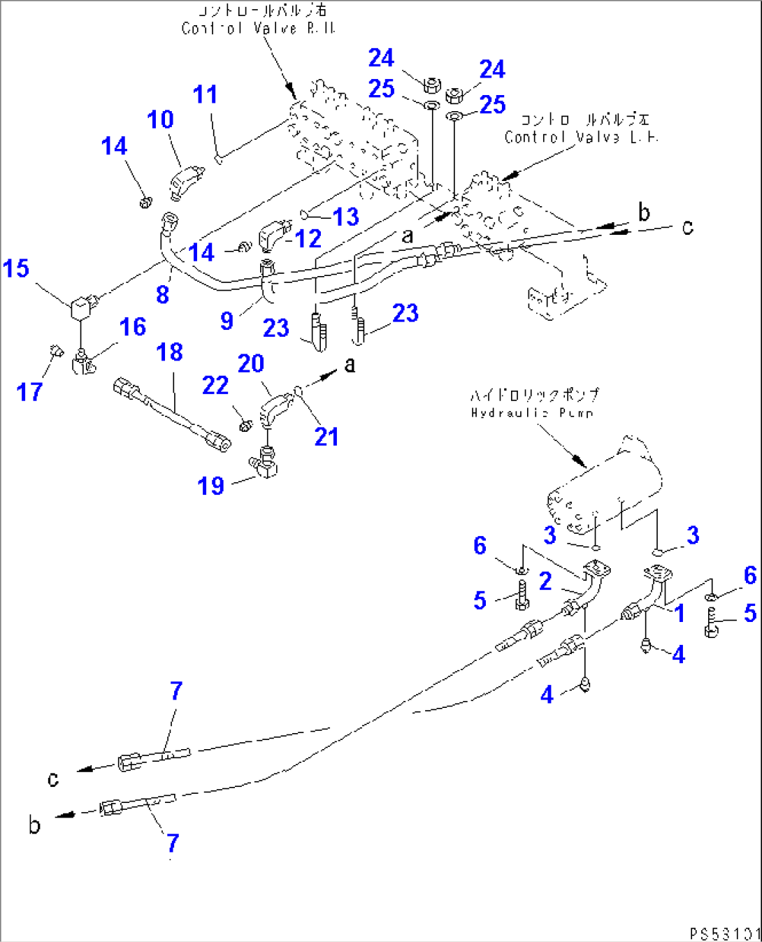 HYDRAULIC PIPING (PUMP TO CONTROL VALVE)