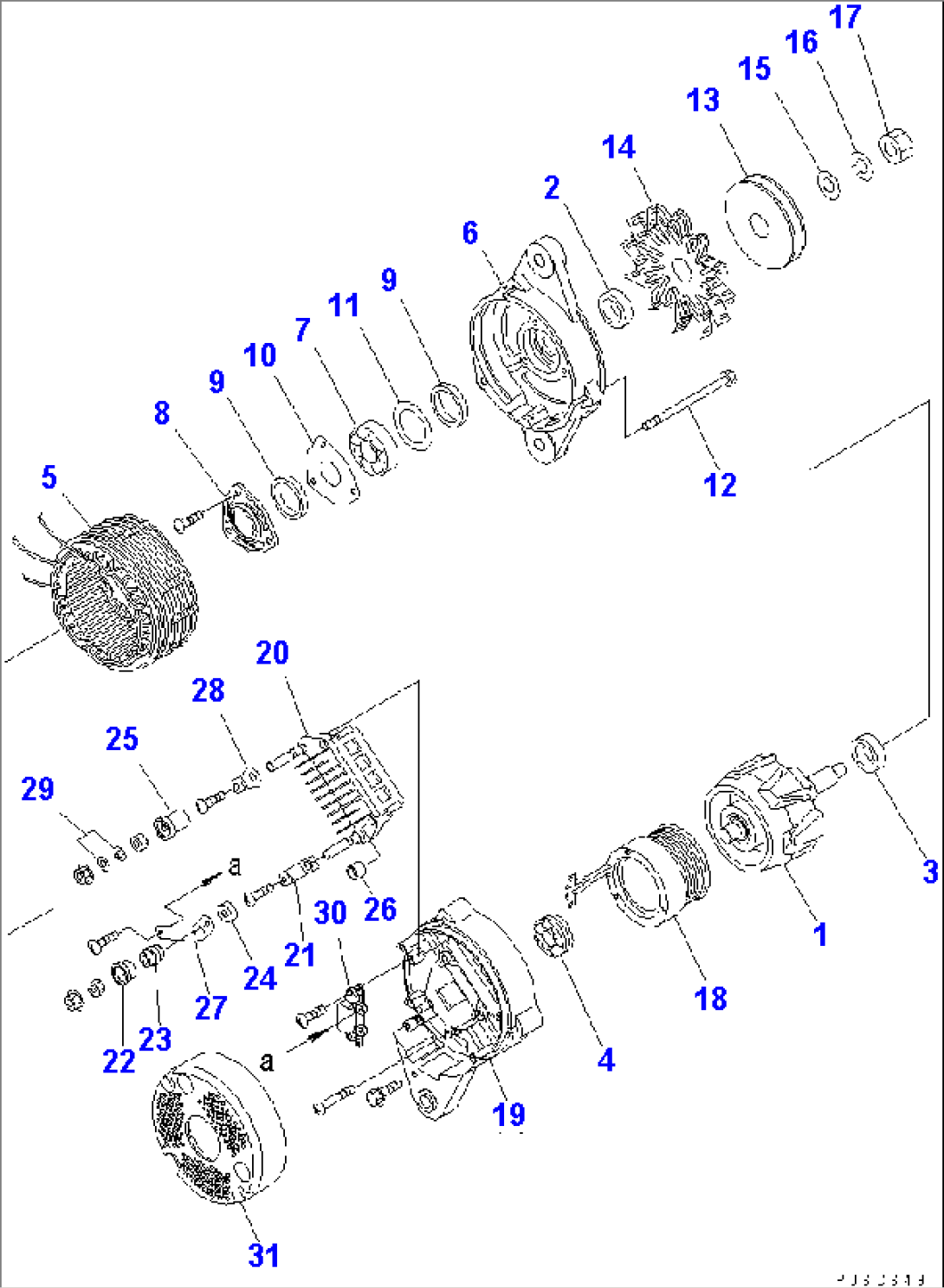 ALTERNATOR (60A) (INNER PARTS)(#20652-)